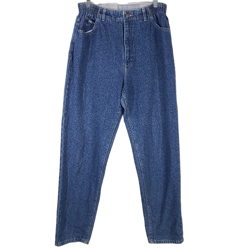 Lee 90s high‎ waisted straight leg mom jeans elastic waist True Vintage Sz 12